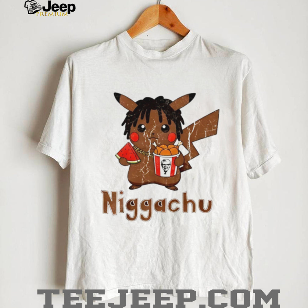 Niggachu Cartoon Mascot Fried Chicken Graphic T Shirt