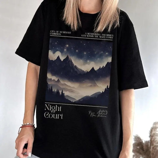 Night Court Shirt Shirt, Velaris Shirt , Acotar Gifts, Gift for Her Vintage Printed Shirt