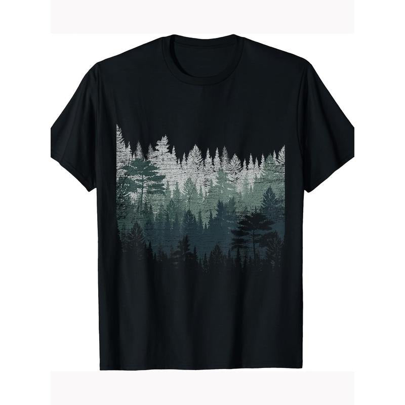 Night Nature Wildlife Trees Outdoor Forest T-shirt 100% cotton T-shirt Made in USA
