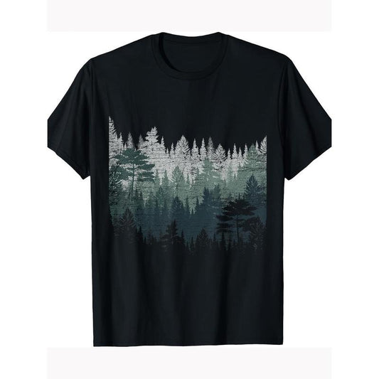 Night Nature Wildlife Trees Outdoor Forest T-shirt 100% cotton T-shirt Made in USA