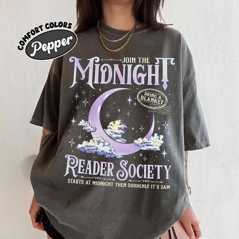 Night Owl Reader Shirt Comfort Colors, Late Night Reading Book Club Shirt, Trendy Book Shirt, Book Lover Gift, Cute Bookworm Tee