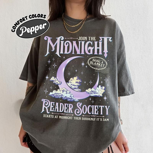 Night Owl Reader Shirt Comfort Colors, Late Night Reading Book Club Shirt, Trendy Book Shirt, Book Lover Gift, Cute Bookworm Tee