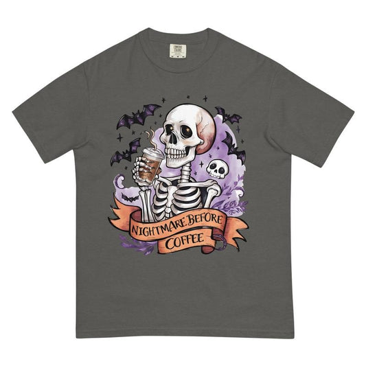 Nightmare Before Coffee Shirt, Fall Coffee Shirt, Pumpkin Spice Coffee shirt, Comfort Colors Halloween Shirt, Casual Shirt Unisex, Halloween Clothing, Graphic Halloween Apparel, Casual Cotton T-shirt, Unisex Halloween