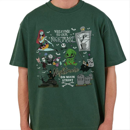Nightmare On The Main Street T-Shirt, Horror Halloween Sweatshirt, Halloween Couple Hoodie, Trick Or Treat , Spooky ,...