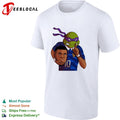 Ninja turtle Donatello holding Kylian Mbappe head France shirt