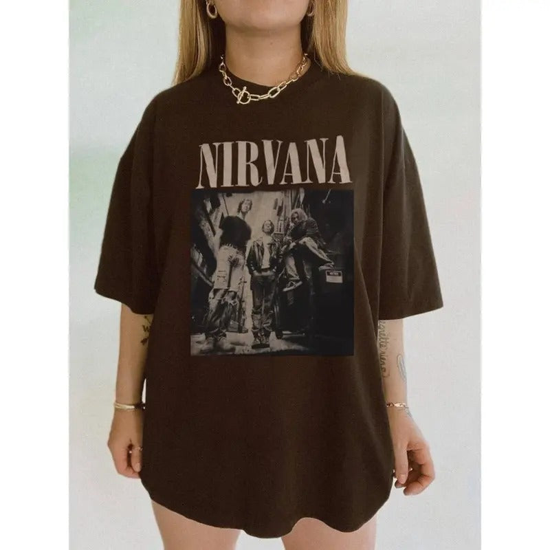 Nirvana Vintage Band T-Shirt, Vintage Nirvana Crewneck Sweatshirt, Nirvana Kurt Cobain Sweater, Nirvana Smiley Face Sweatshirt, Nirvana Tour 90s Tee Shirt