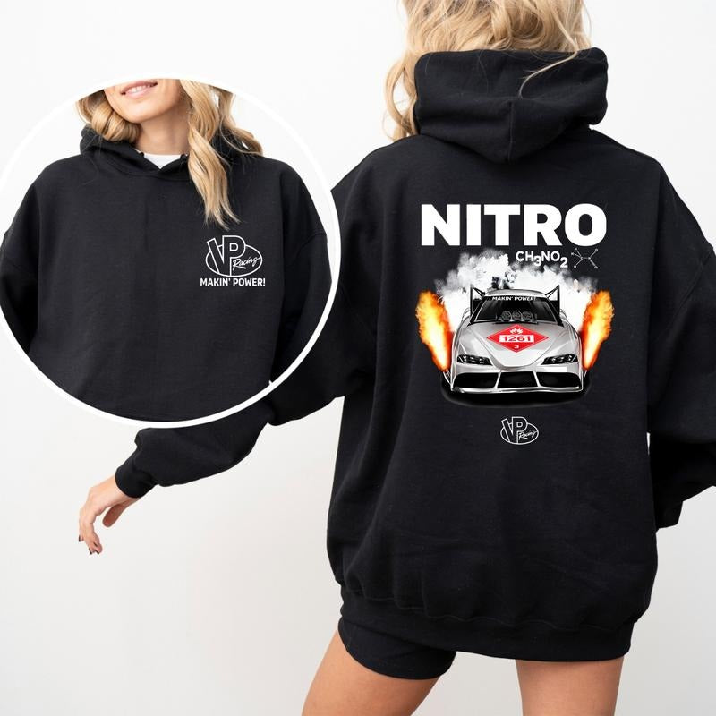 Nitro Power VP Racing Performance Hoodie, Speed and Style Car Enthusiast Hoodie, Summer Vibes, Long Sleeve Shirt,  Heavyweight Cotton Hoodie, Gift For Him, For Her