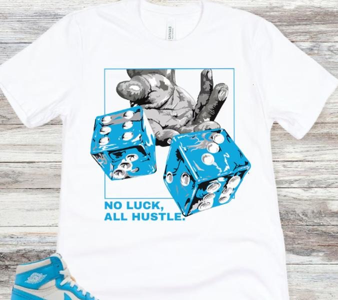 No Luck, All Hustle Reimagined Sneaker Match Shirt, Dark Powder Blue Sail Hoodie, Sweatshirt | WearSparks.com