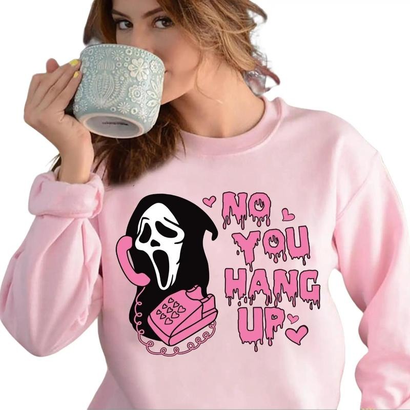 No You Hang Up Ghostface Halloween Sweatshirt, Hoodie, T-shirt | WearSparks.com