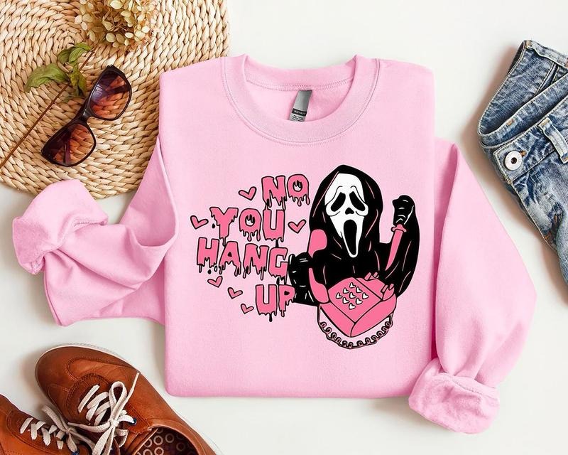 No You Hang Up Sweatshirt, Ghostface Sweatshirt, Horror Movie Fan Shirt, Cute Ghostface Sweatshirt, Ghostface No You hang Up Shirt, Cute Halloween Shirt