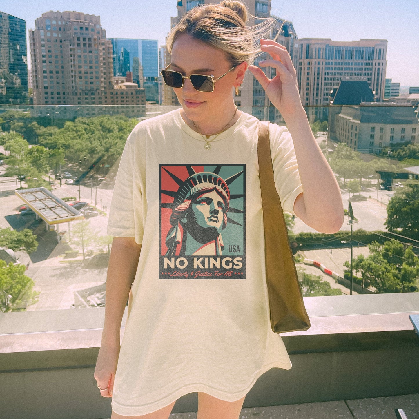 No Kings - Liberty and Justice For All T-Shirt Hoodie, Sweatshirt | WearSparks.com (Image 1)