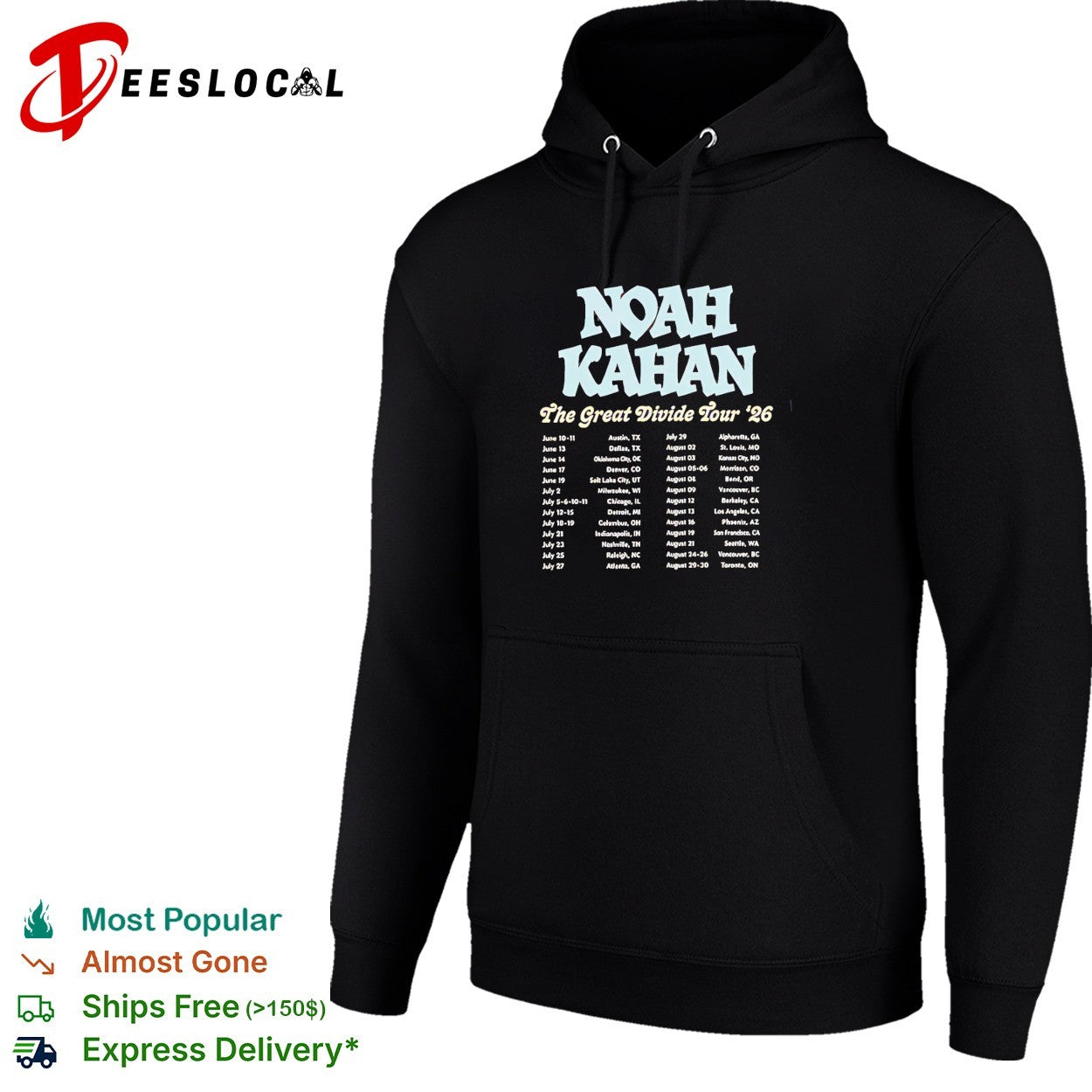 Noah Kahan The Great Divide Tour 2026 tour dates shirt