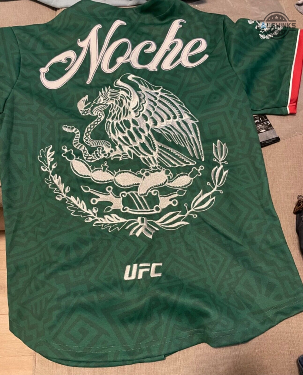 Noche Ufc Jersey Green Replica All Over Printed Noche Ufc Shirt Ufc Mexico Baseball Jersey Shirts 2023 New Ufc Noche Jersey For Sale Mexican Football Soccer Shirt