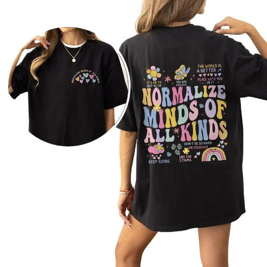 Normalize Minds Of All Kinds Shirt, Mental Health Matters Comfort Colors Shirt, Be Kind T-Shirt, Retro Autism Awareness, Vintage Mental Health Apparel, ADHD Tee, Teacher Autism Month Gift, School Counselor, Inclusion Matters, Neurodiversity Shirt Top