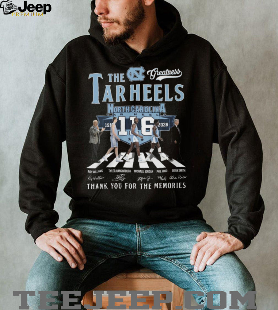 North Carolina Tar Heels 116 Years 1910 2026 Legends Abbey Road Signatures T Shirt