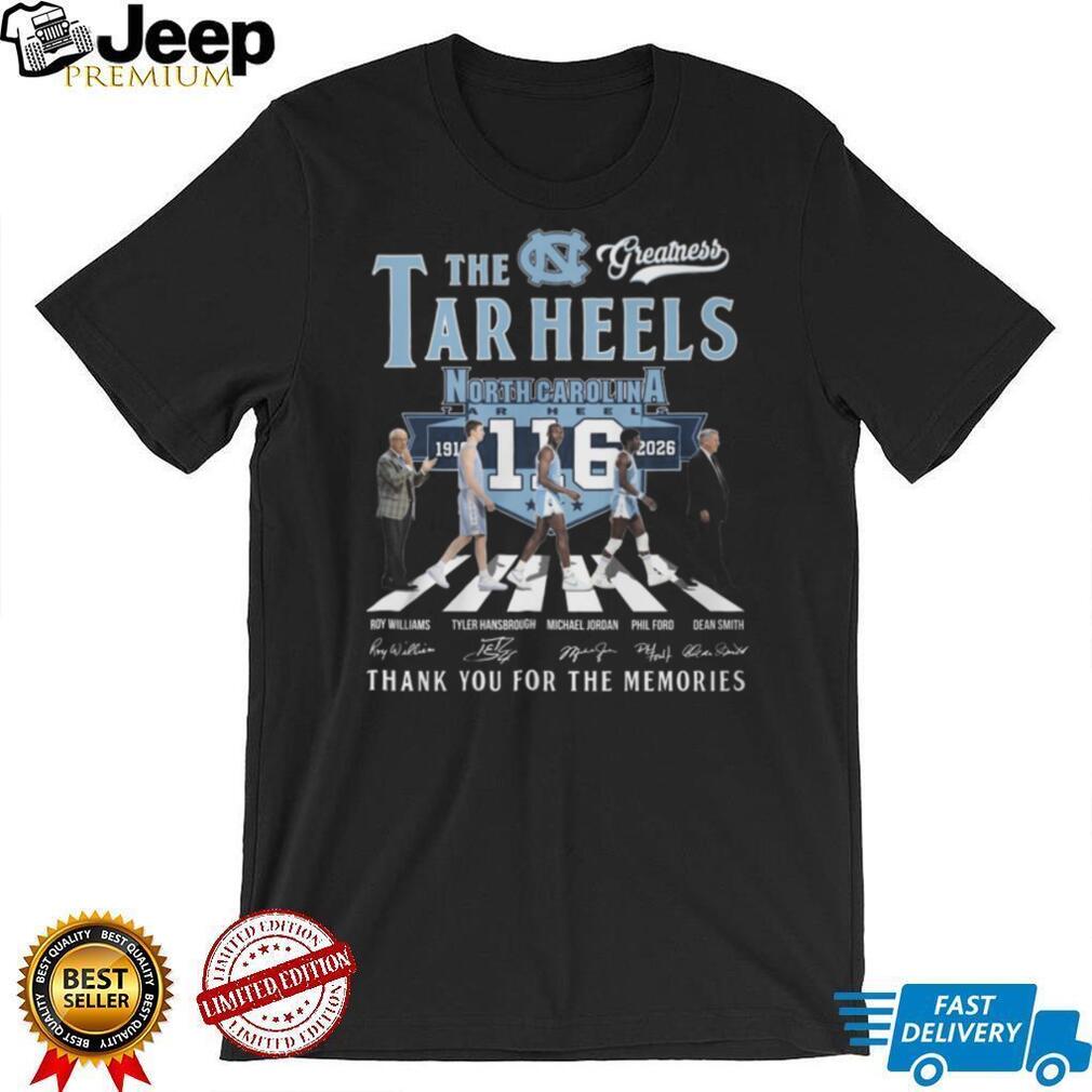 North Carolina Tar Heels 116 Years Abbey Road Walk Legends Signature T Shirt