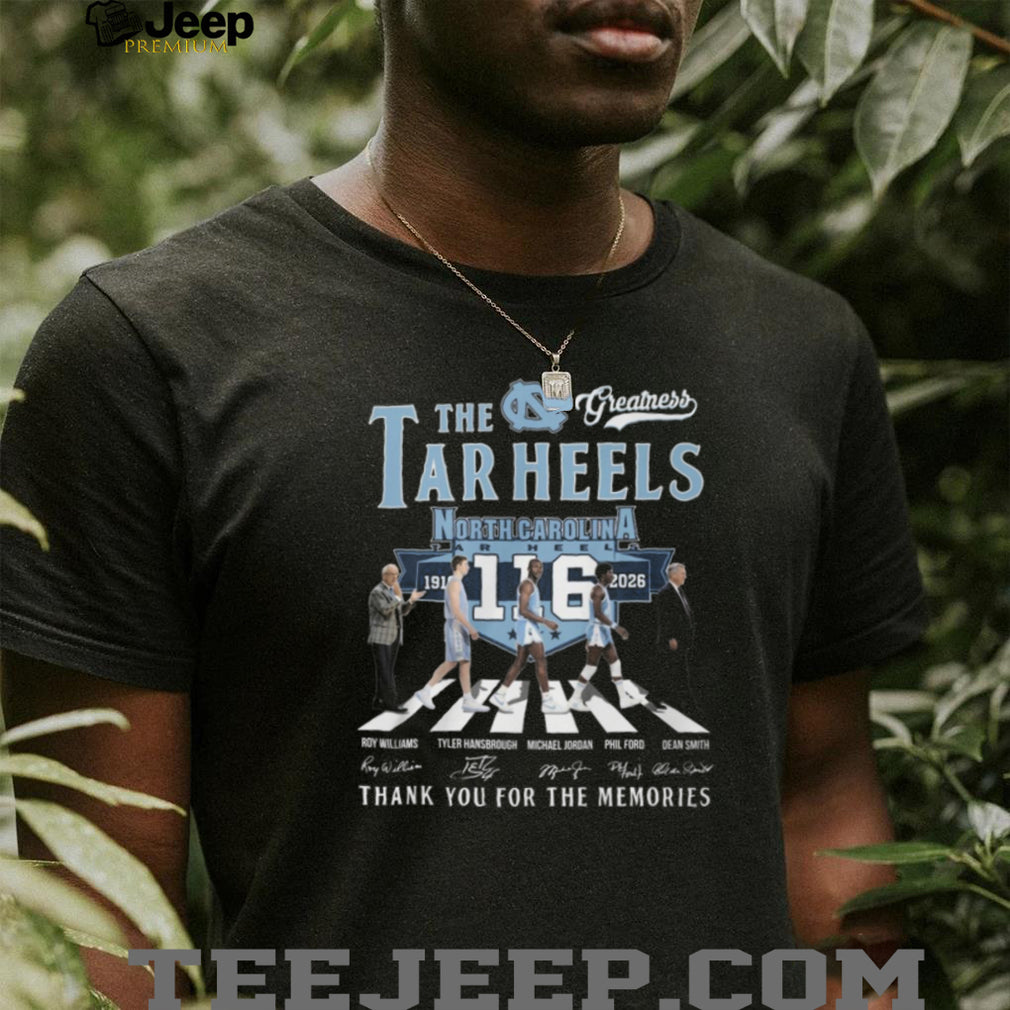 North Carolina Tar Heels 116 Years Abbey Road Walk Legends Signature T Shirt