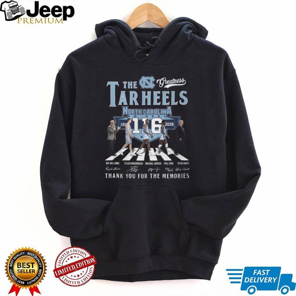 North Carolina Tar Heels 116 Years Abbey Road Walk Legends Signature T Shirt
