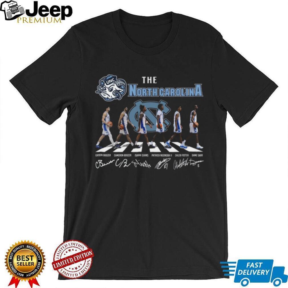 North Carolina Tar Heels Abbey Road Basketball Players Signature T Shirt