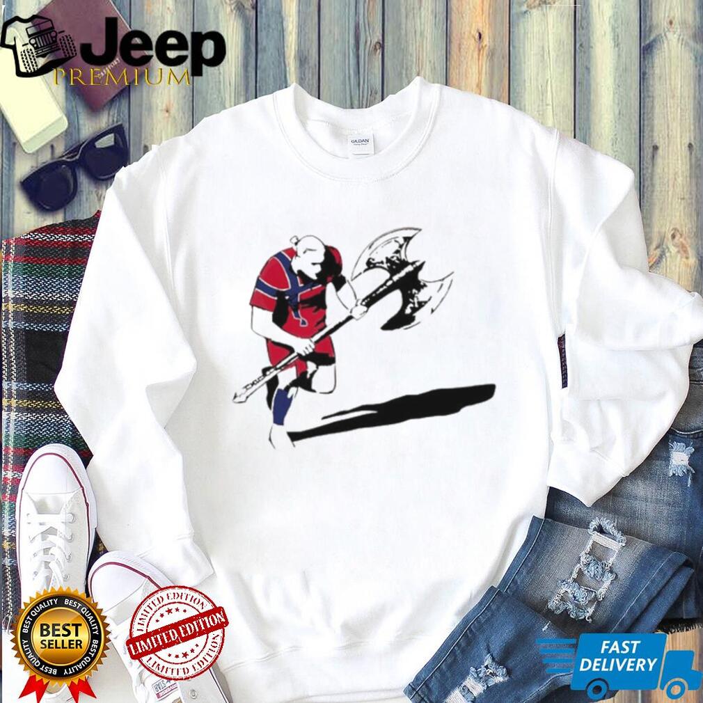 Norway Erling Haaland holding battle axe 2026 World Cup meme shirt