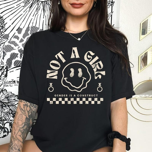 Not A Girl Shirt, Non Binary Shirt, Enby Shirt, Gender Is A Construct Shirt, Nonbinary Pride, Nb Shirt, Retro Tomboy Queer Shirt, Pride Supporter Gift