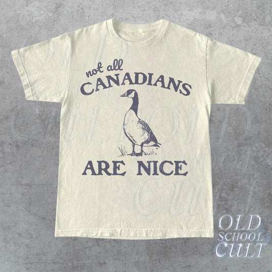Not All Canadians Are Nice Funny Vintage Graphic Tshirt, Retro Canadians Goose Shirt,Funny Goose Shirt, Funny Gag Y2k Shirts, Funny Gifts