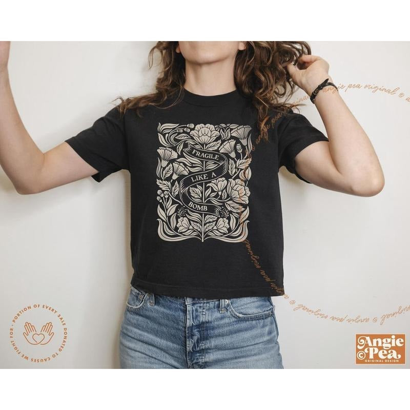 Not Fragile Like A Flower Fragile Like A Bomb, Feminist Comfort Colors Shirt, Feminist Quote, RBG Quote, Ruth Bader Ginsburg Quote, Equality