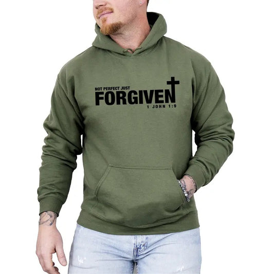 Not Perfect, Just Forgiven, John, Jesus, Christian, Religious, Gospel, Faith Hoodie, Hooded Sweatshirt T-Shirts