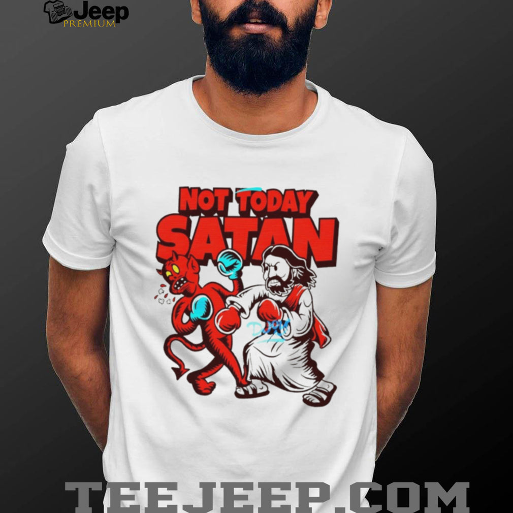 Not Today Satan Jesus Boxing Devil Funny Christian T Shirt