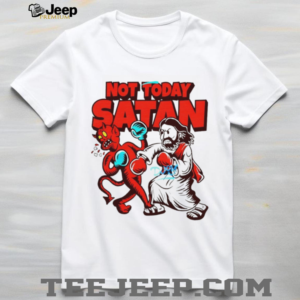 Not Today Satan Jesus Boxing Devil Funny Christian T Shirt