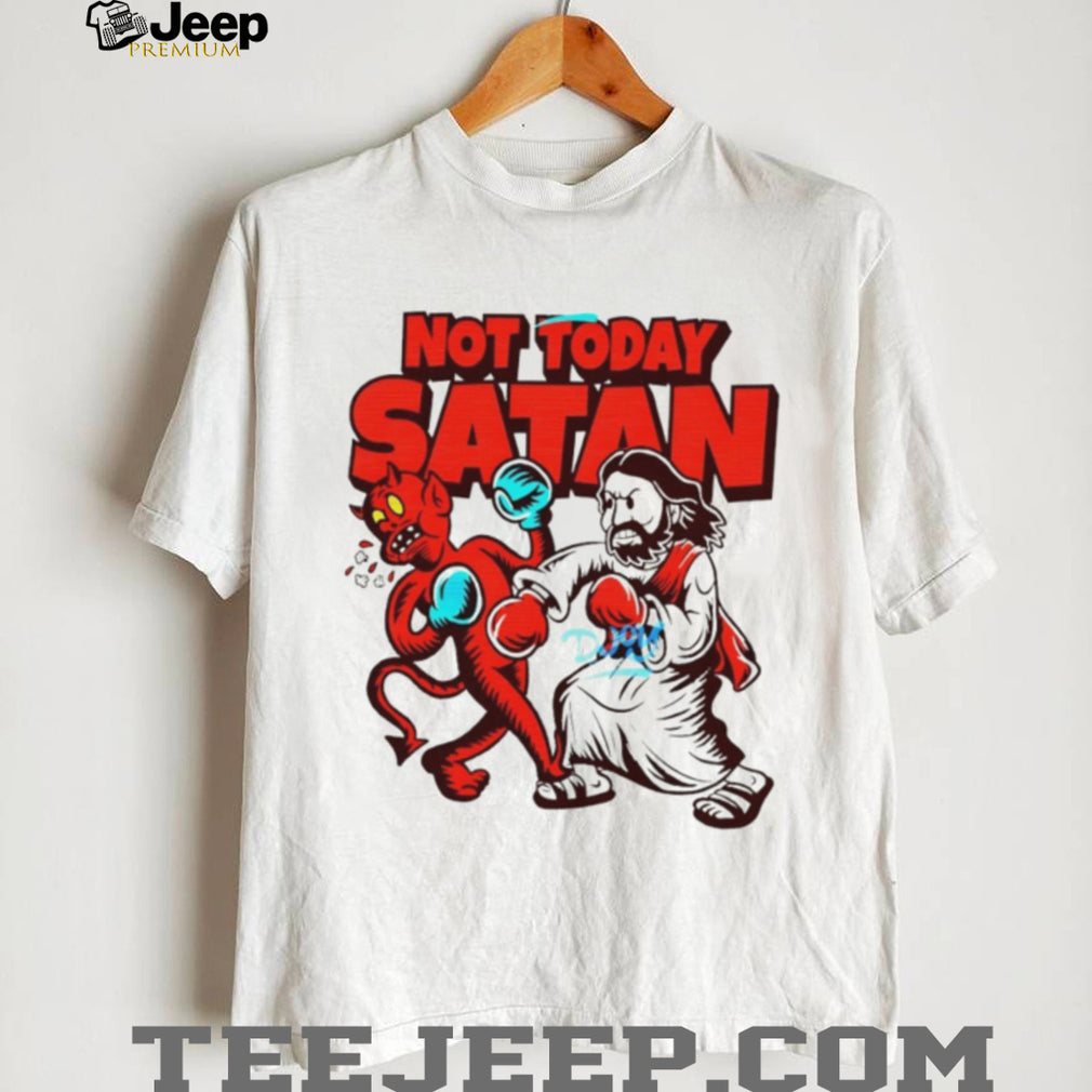 Not Today Satan Jesus Boxing Devil Funny Christian T Shirt