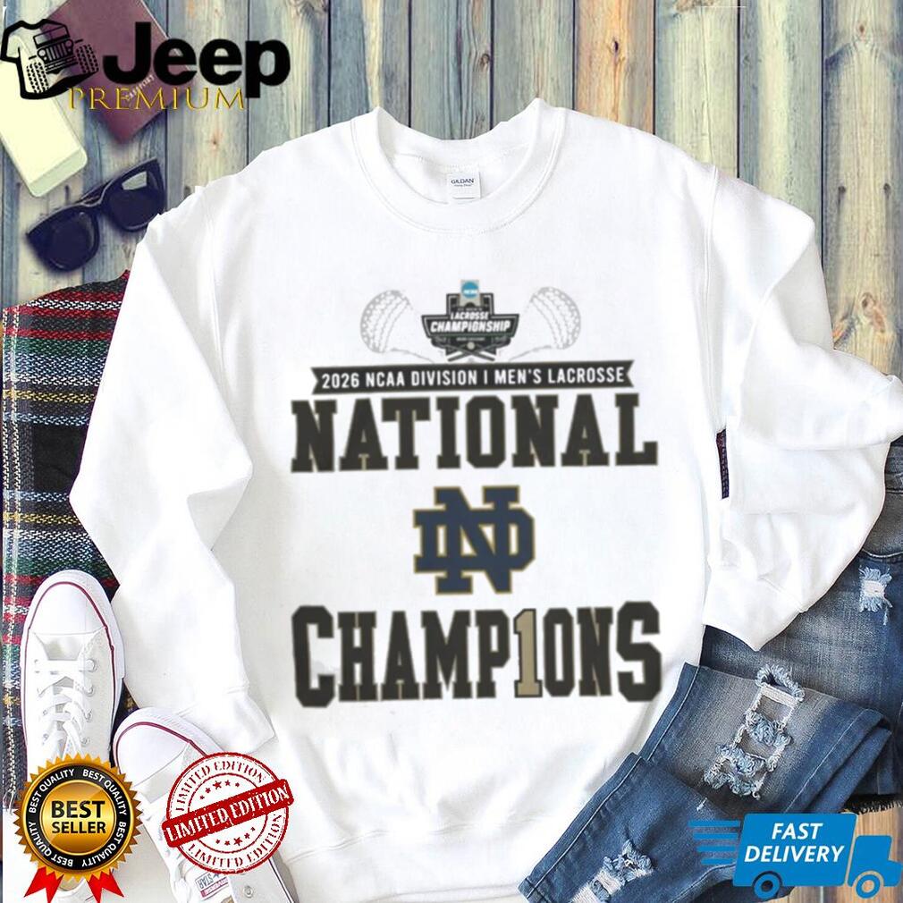 Notre Dame Fighting Irish 2026 NCAA DI Men’s Lacrosse National Champions Locker Room Shirt