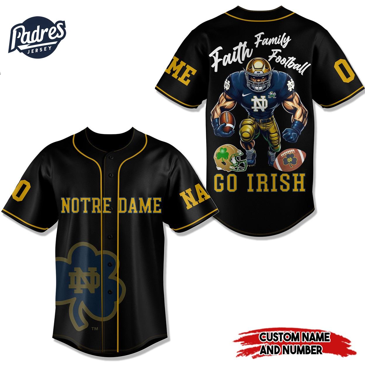 Notre Dame Fighting Irish Football Custom Baseball Jersey - Padres Jersey Oasis: Elevate Your Baseball Style... (Image 2)