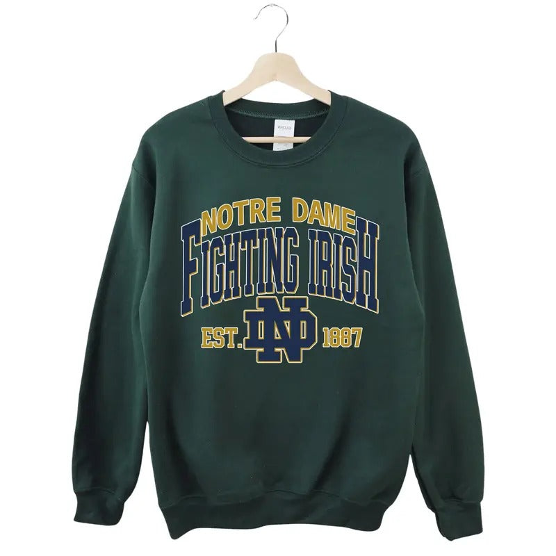 Notre Dame Fighting Irish Hoodie Sweatshirt T-shirt, Ideal for Fans, Gift For NCAA Fans, Vintage Graphic Tees, Unisex Shirt