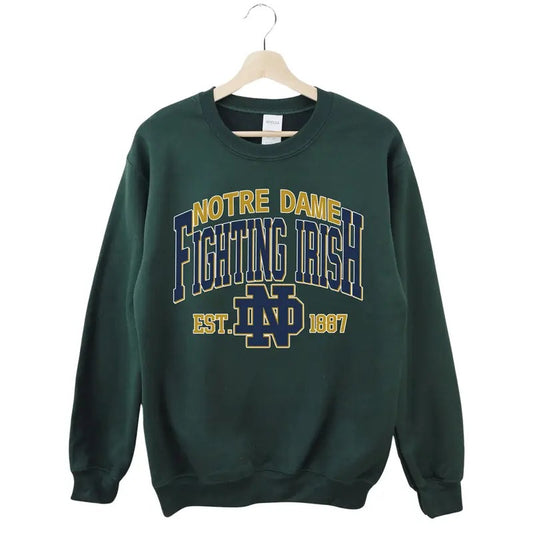 Notre Dame Fighting Irish Hoodie Sweatshirt T-shirt, Ideal for Fans, Gift For NCAA Fans, Vintage Graphic Tees, Unisex Shirt