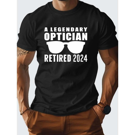 Novel Legendary Optical Retirement 2024 Printed T-shirt, Men's T-shirt, Summer casual short sleeve T-shirt, short sleeve Made in USA