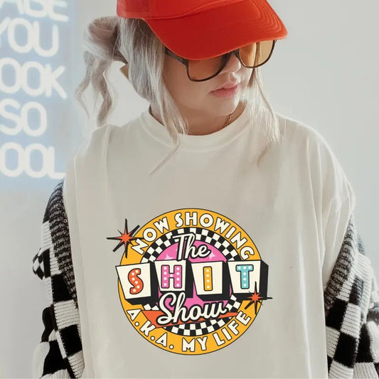 Now Showing the Sh*t Show Shirt~ Unisex Apparel Relaxed Fit Printed In The USA Clothing Womenswear Casual Comfort Cotton Top Athletic Boho Chic