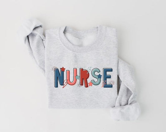Nurse 4th Of July Shirt, Patriotic Vintage American Flag, Independence Day 4th of July Nurse Shirt, RN ER NICU Nurse Sweatshirt