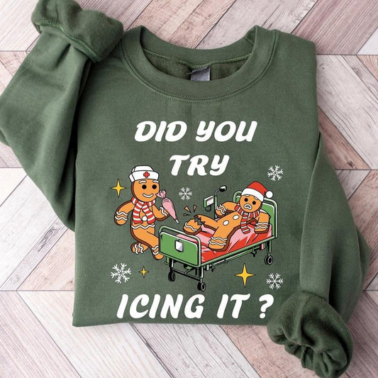 Nurse Christmas Crewneck Sweatshirt, Hoodie, T-shirt, Cute Christmas Gifts | WearSparks.com