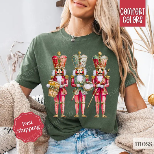 Nutcracker Christmas Shirt Comfort Colors, Cute Xmas Tshirt, Women's Holiday Tee