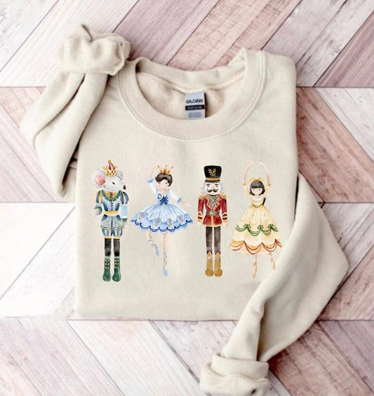 Nutcracker Christmas Sweatshirt for Women - Festive Crewneck, Comfortable Fabric, Long Sleeve, Solid Color, Comfortable Hoodie for Holiday Wear