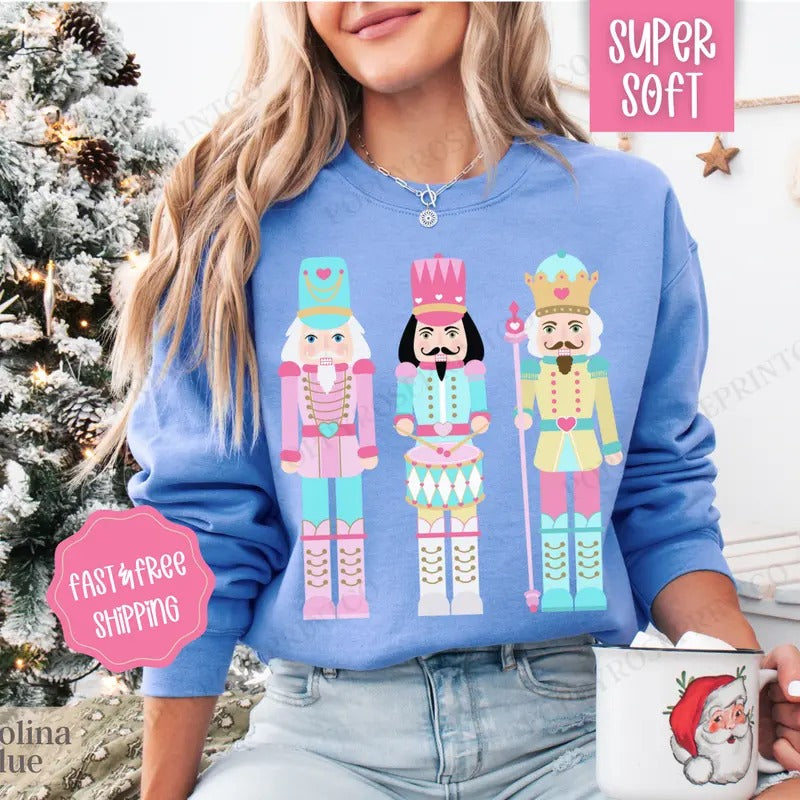 Nutcracker Christmas Sweatshirt, Christmas Sweater, Women's Holiday Crewneckstyle{n002}2