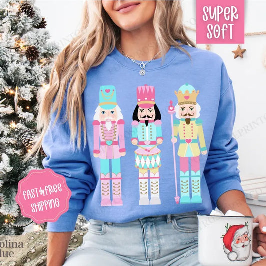 Nutcracker Christmas Sweatshirt, Christmas Sweater, Women's Holiday Crewneckstyle{n002}2