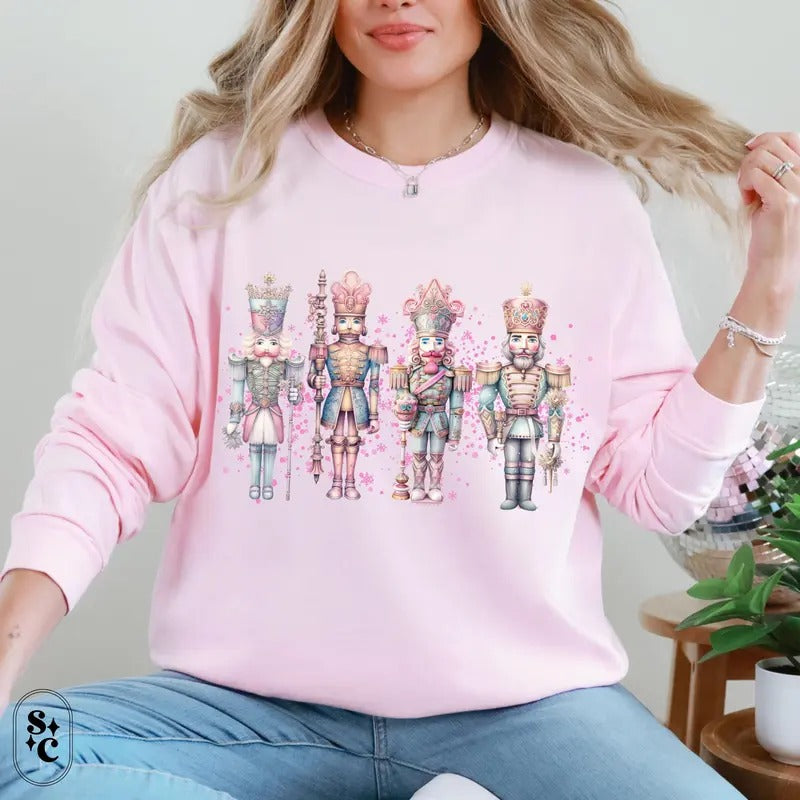 Nutcracker Tree Shirt, Nutcracker Christmas Holiday Shirt, Ballet Rocking Horse Sugar Plum Fairy Russian Shirt - Unisex Fabric Pullover