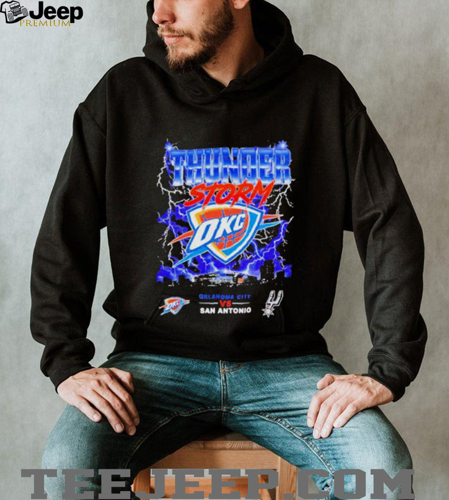 OKC Thunders vs San Antonio Spurs 2026 NBA Western Conference Finals Playoffs Thunderstorm graphic shirt