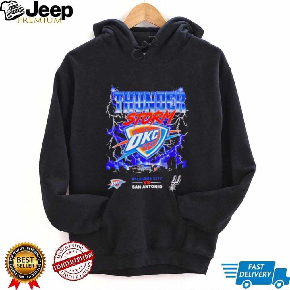 OKC Thunders vs San Antonio Spurs 2026 NBA Western Conference Finals Playoffs Thunderstorm graphic shirt