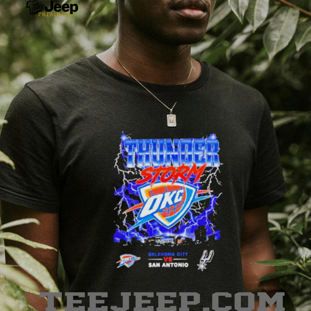 OKC Thunders vs San Antonio Spurs 2026 NBA Western Conference Finals Playoffs Thunderstorm graphic shirt