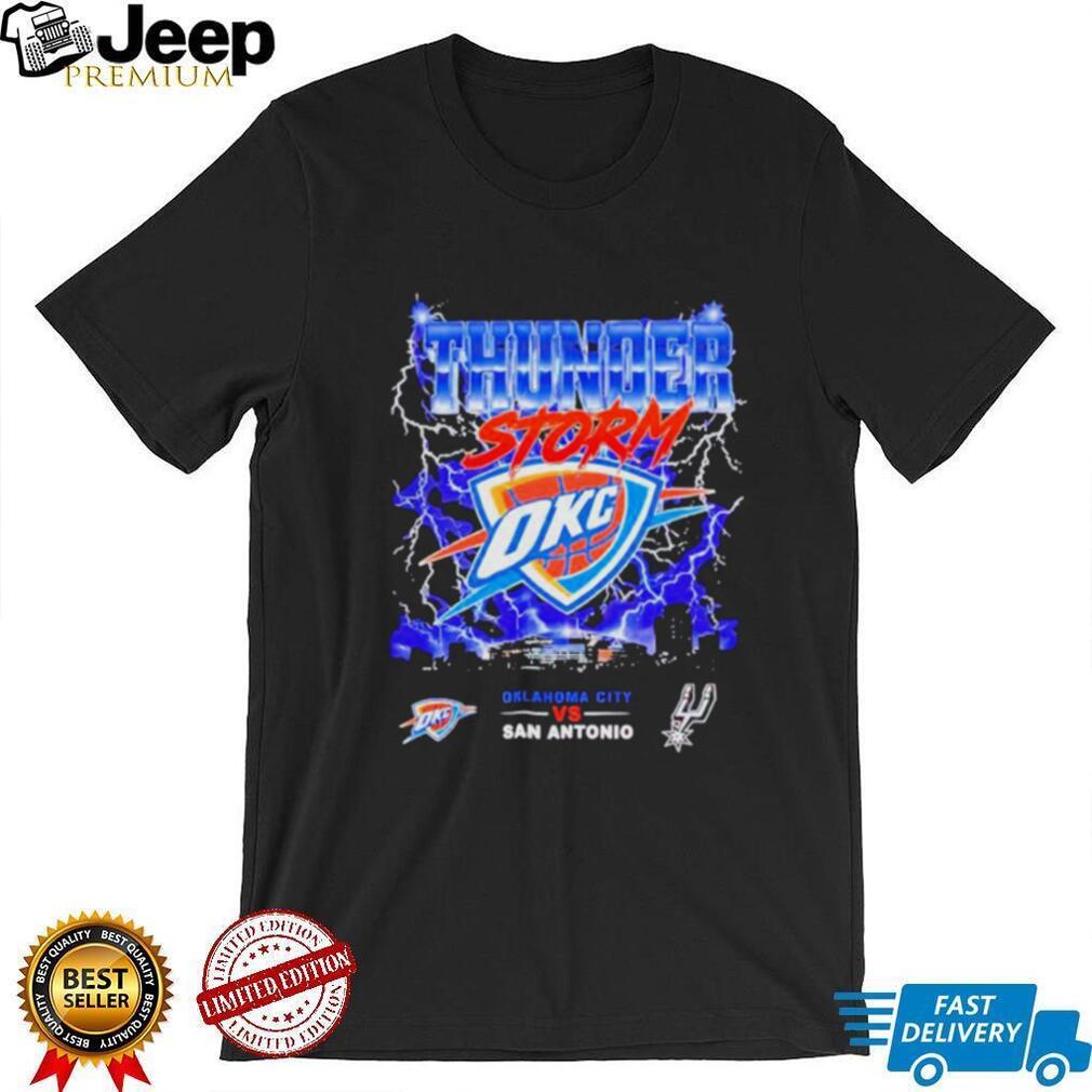 OKC Thunders vs San Antonio Spurs 2026 NBA Western Conference Finals Playoffs Thunderstorm graphic shirt