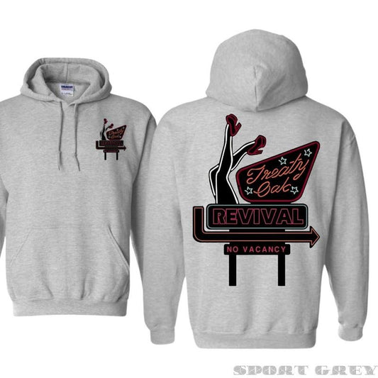 Oak Revival Treaty Hoodie, 2 Siders Hoodie Neon Sign Design, No More Rooms Message, Warm and Comfortable for Cold Days
