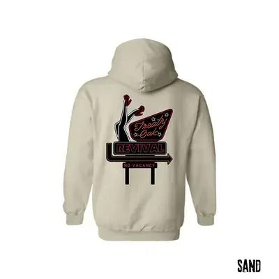 Oak Revival Treaty Hoodie, Hoodie Neon Sign Design, No More Rooms Message, Warm and Comfortable for Cold Days